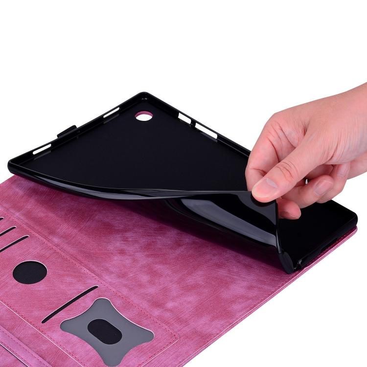 Funda de cuero con relieve de gato Sakura para Xiaomi Redmi K Pad (rosa)