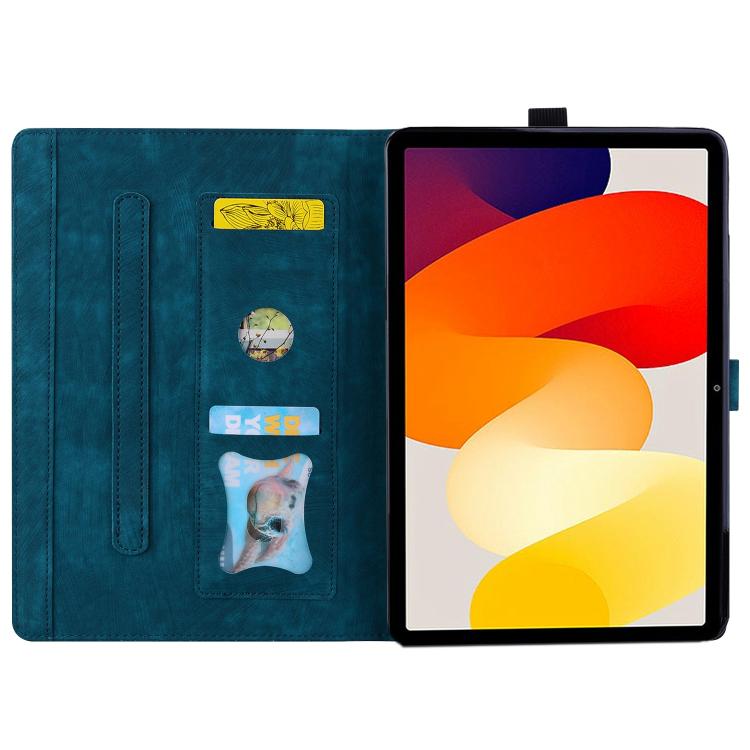 Funda de cuero con relieve de gato Sakura para Xiaomi Redmi K Pad (azul)
