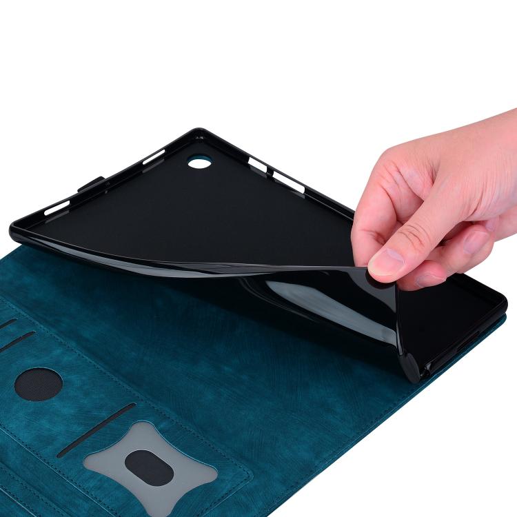 Funda de cuero con relieve de gato Sakura para Xiaomi Redmi K Pad (azul)