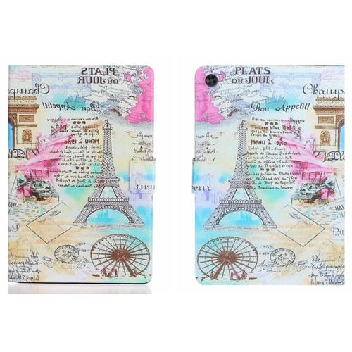 Estuche para Tablet Samsung Galaxy Tab A9 PU Inteligente con Dibujo Voltaje y Función Suspensión (Torre de Hierro)