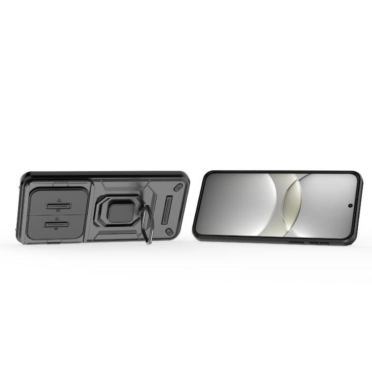Funda para Teléfono Huawei Mate 70 5G con Soporte y Carcasa Deslizante TPU y PC (Negro)