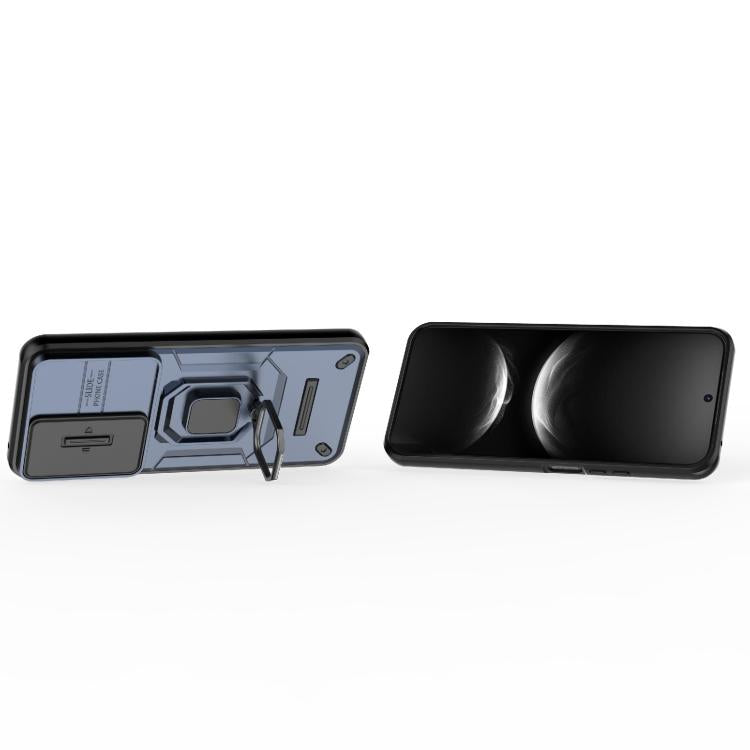 Funda deslizante de TPU + PC a prueba de golpes con soporte para Huawei nova 14 5G (azul)