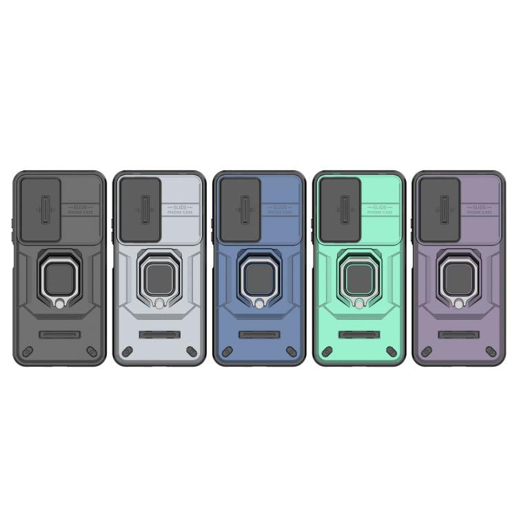Funda deslizante de TPU + PC a prueba de golpes con soporte para Huawei nova 14 5G (azul)