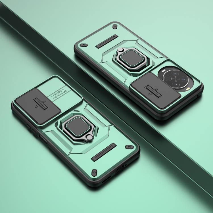 Funda deslizante de TPU + PC a prueba de golpes con soporte para Huawei nova 14 5G (verde)