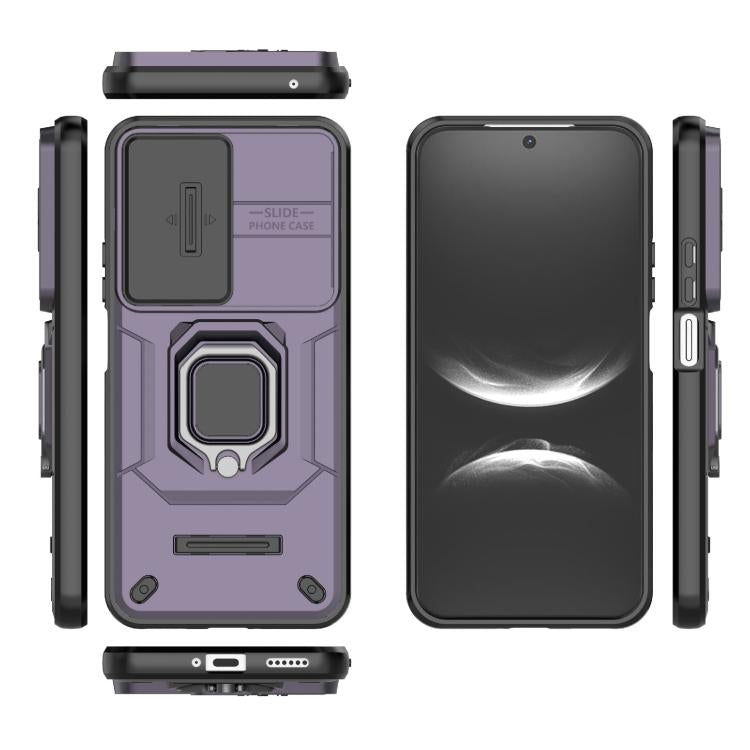 Funda deslizante de TPU + PC a prueba de golpes con soporte para Huawei Nova 14 5G (morado)