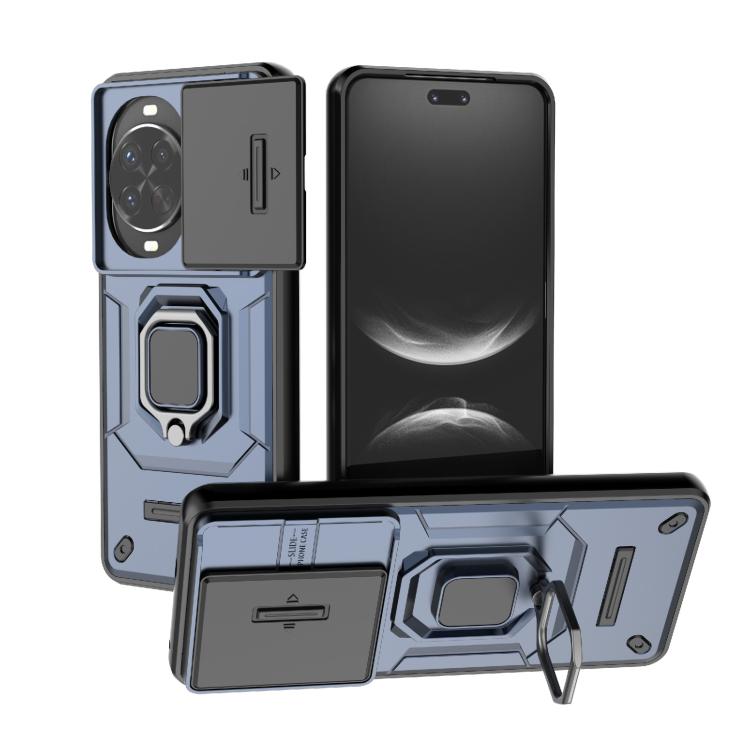 Funda deslizante de TPU + PC a prueba de golpes con soporte para Huawei Nova 14 Pro 5G (azul)