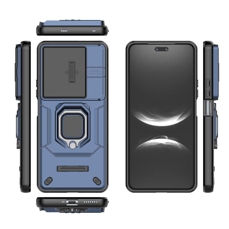 Funda deslizante de TPU + PC a prueba de golpes con soporte para Huawei Nova 14 Pro 5G (azul)