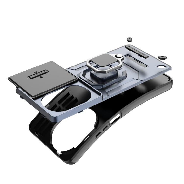 Funda deslizante de TPU + PC a prueba de golpes con soporte para Huawei Nova 14 Pro 5G (azul)