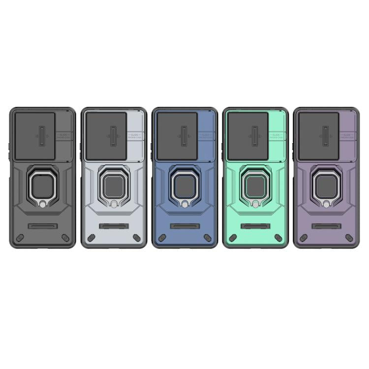 Funda deslizante de TPU + PC a prueba de golpes con soporte para Huawei Nova 14 Pro 5G (azul)