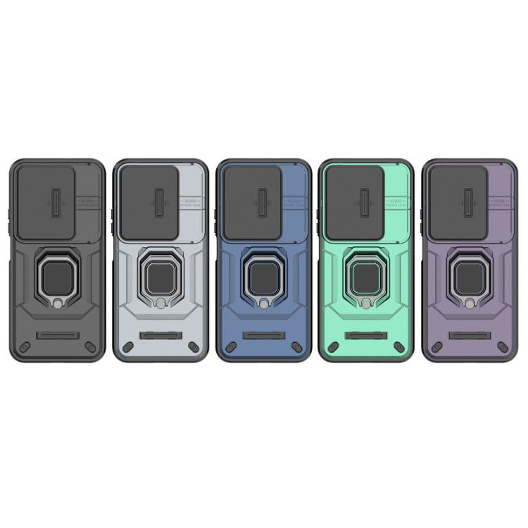 Funda deslizante de TPU + PC a prueba de golpes con soporte para Huawei nova 14 Ultra 5G (negro)