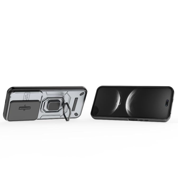 Funda deslizante de TPU + PC a prueba de golpes con soporte para Huawei nova 14 Ultra 5G (gris)