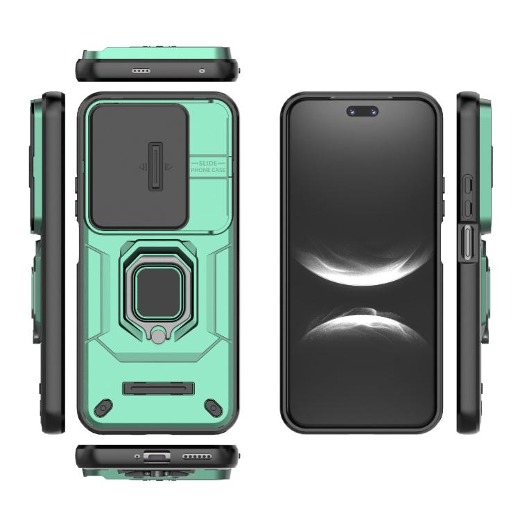 Funda deslizante de TPU + PC a prueba de golpes con soporte para Huawei nova 14 Ultra 5G (verde)