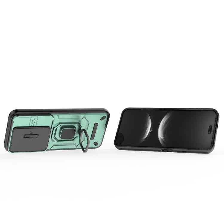 Funda deslizante de TPU + PC a prueba de golpes con soporte para Huawei nova 14 Ultra 5G (verde)