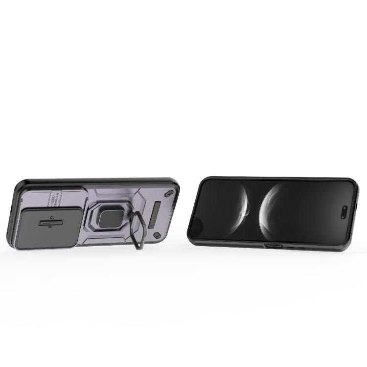 Funda deslizante de TPU + PC a prueba de golpes con soporte para Huawei nova 14 Ultra 5G (morado)