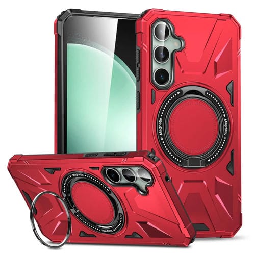 Funda para Samsung Galaxy A15 Magsafe Magnética a Prueba de Golpes con Soporte para Anillo (Rojo)