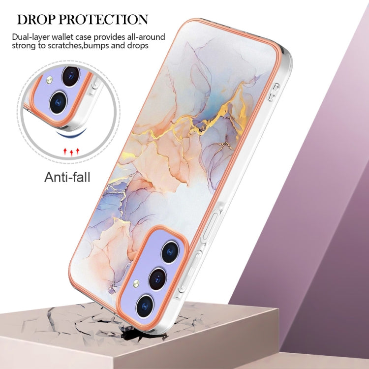 Caja de Teléfono Samsung Galaxy A15 5G Imd TPU con Galvanoplastia (Mármol Blanco)
