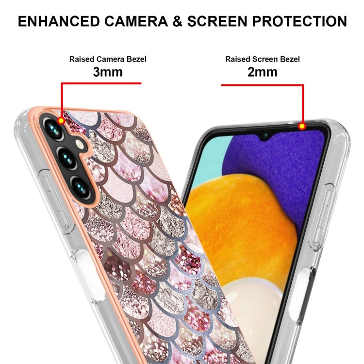 Caja de Teléfono Samsung Galaxy A35 5G Imd TPU con Galvanoplastia (Escamas Rosadas)