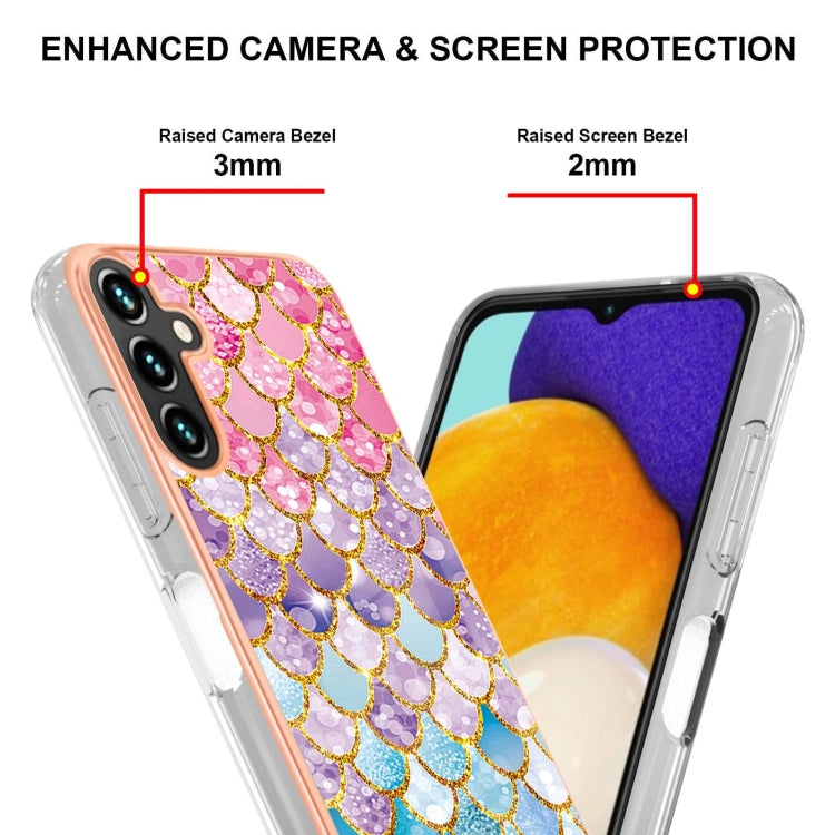 Caja de teléfono TPU para Samsung Galaxy A55 5G con Galvanoplastia y Escamas de Colores