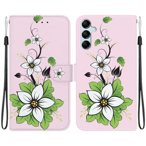 Funda para Teléfono Samsung Galaxy A15 Cuero Dibujo Coloreado Textura de Cristal (Lirio)