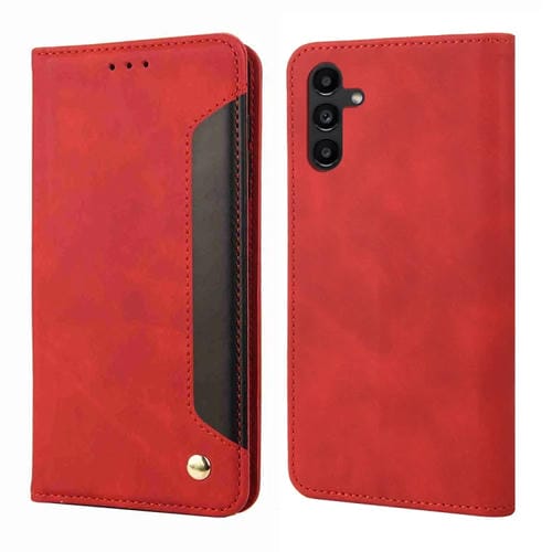 Funda para Teléfono Samsung Galaxy A05S Skin Feel Splicing Cuero (Rojo)