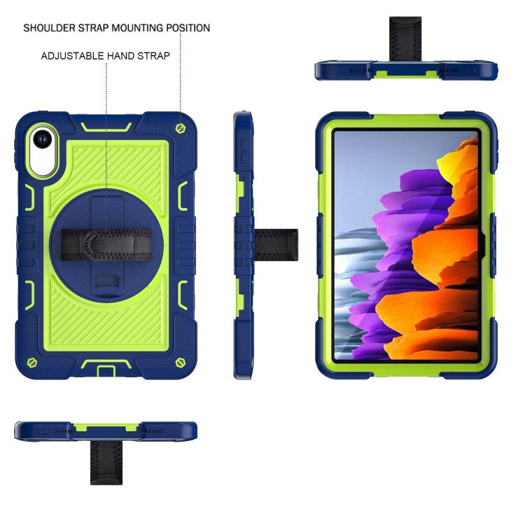 Funda de silicona para Xiaomi Redmi Pad 2 con rotación de 360 grados y contraste para PC (azul marino y verde amarillento)