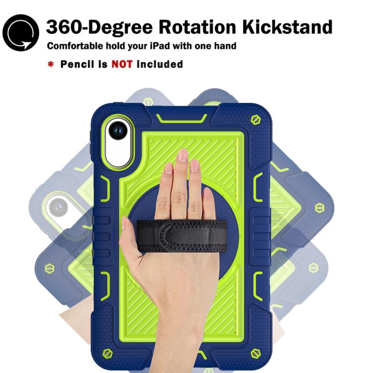 Funda de silicona para Xiaomi Redmi Pad 2 con rotación de 360 grados y contraste para PC (azul marino y verde amarillento)
