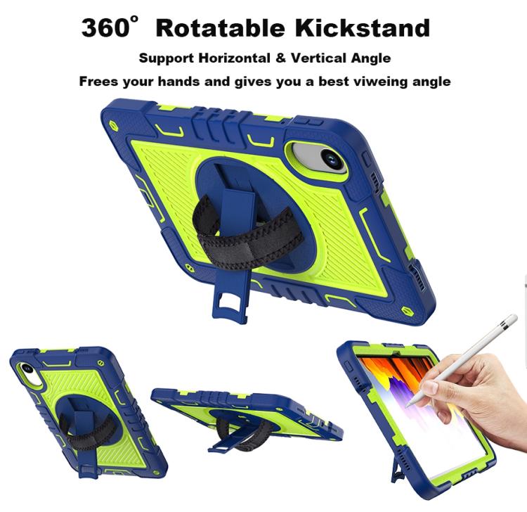 Funda de silicona para Xiaomi Redmi Pad 2 con rotación de 360 grados y contraste para PC (azul marino y verde amarillento)