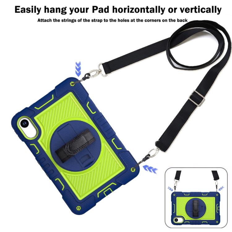 Funda de silicona para Xiaomi Redmi Pad 2 con rotación de 360 grados y contraste para PC (azul marino y verde amarillento)