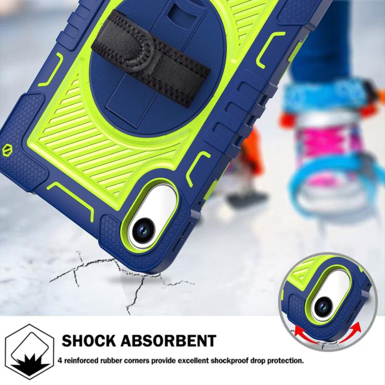 Funda de silicona para Xiaomi Redmi Pad 2 con rotación de 360 grados y contraste para PC (azul marino y verde amarillento)