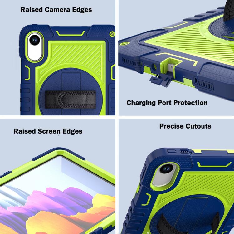 Funda de silicona para Xiaomi Redmi Pad 2 con rotación de 360 grados y contraste para PC (azul marino y verde amarillento)