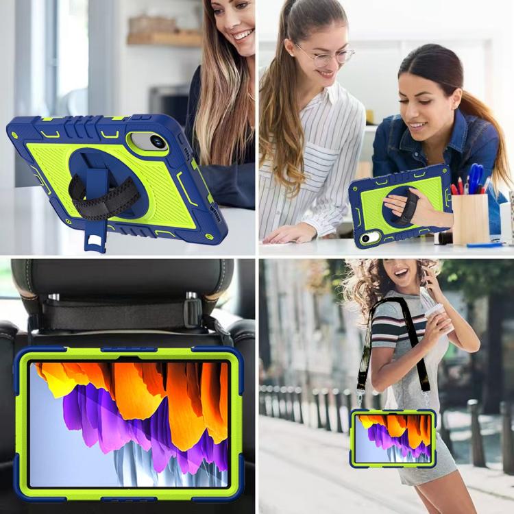 Funda de silicona para Xiaomi Redmi Pad 2 con rotación de 360 grados y contraste para PC (azul marino y verde amarillento)