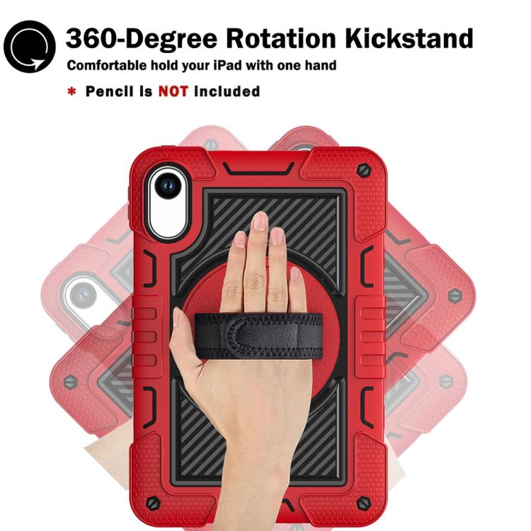 Funda de silicona para tableta Xiaomi Redmi Pad 2 con rotación de 360 grados (rojo y negro)