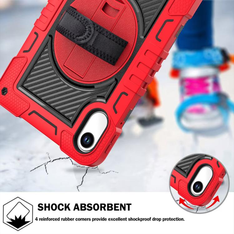 Funda de silicona para tableta Xiaomi Redmi Pad 2 con rotación de 360 grados (rojo y negro)