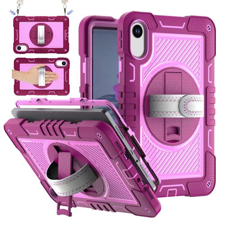 Funda de silicona para Xiaomi Redmi Pad 2 con rotación de 360 grados y contraste para PC (rosa, rojo y rosa)