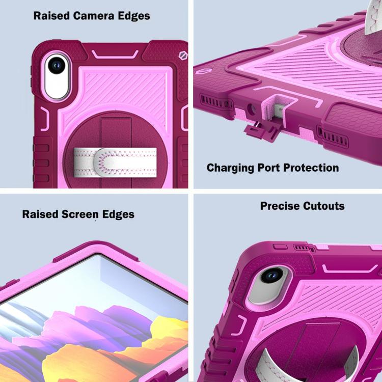 Funda de silicona para Xiaomi Redmi Pad 2 con rotación de 360 grados y contraste para PC (rosa, rojo y rosa)