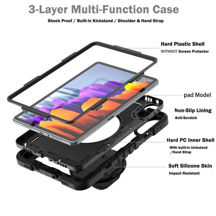 Funda de silicona para Xiaomi Redmi Pad 2 con rotación de 360 grados y contraste para PC (negra)