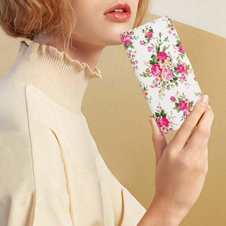 Funda de Cuero para Huawei Mate 60 Pro con Dibujo Coloreado Peonías