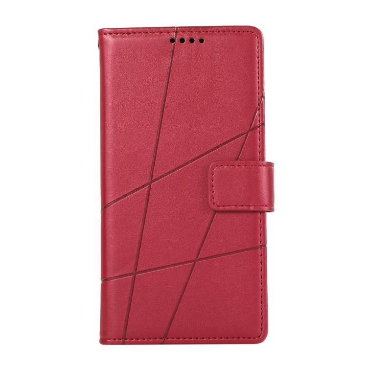 Funda para Teléfono OnePlus 13R Ace 5 Ace 5 Pro Cuero PU Líneas En Relieve (Rojo)