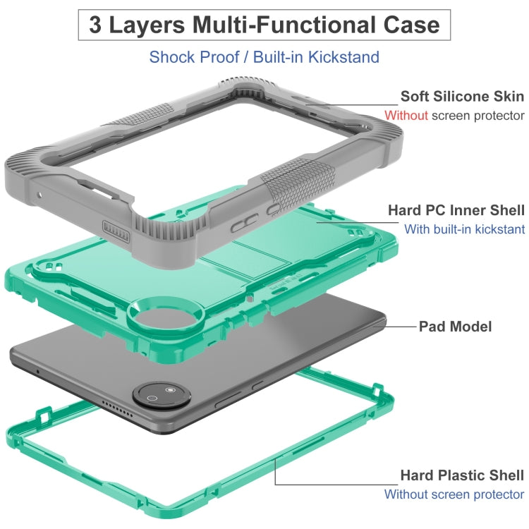 Funda Híbrida de Silicona a Prueba de Golpes para Xiaomi Redmi Pad Se 8.7 con Soporte (Verde Menta y Gris)
