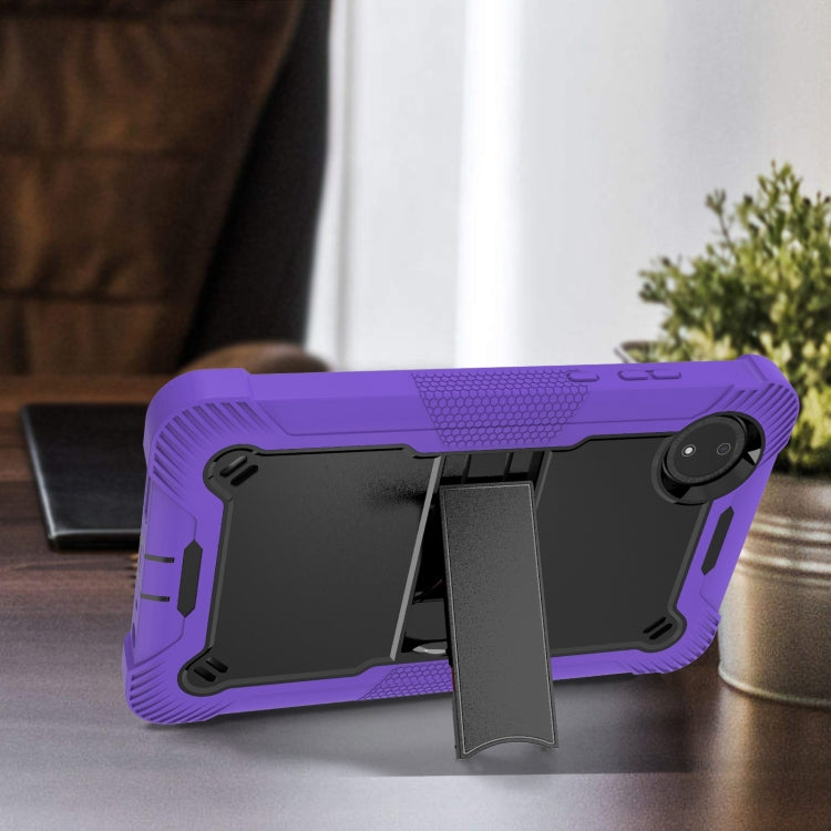 Funda Híbrida de Silicona a Prueba de Golpes para Xiaomi Redmi Pad Se 8.7 con Soporte (Negro y Morado)