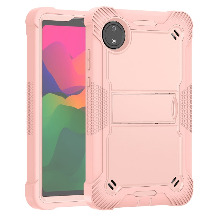 Funda Híbrida de Silicona a Prueba de Golpes para Xiaomi Redmi Pad Se 8.7 con Soporte (Oro Rosa)