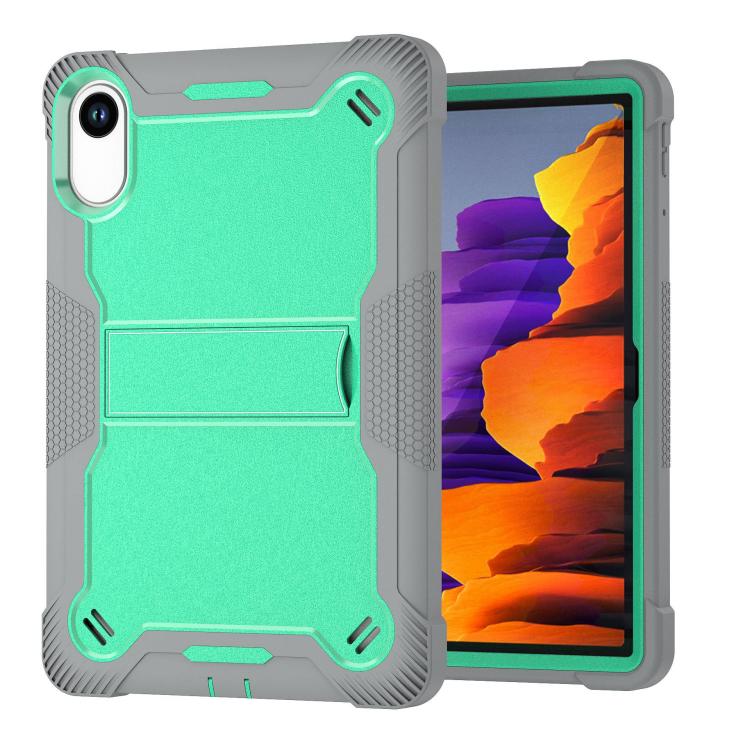 Funda híbrida de silicona a prueba de golpes para Xiaomi Redmi Pad 2 con soporte (verde menta y gris)