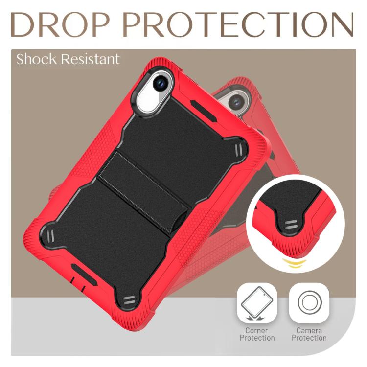 Funda híbrida de silicona a prueba de golpes para Xiaomi Redmi Pad 2 con soporte (negro y rojo)