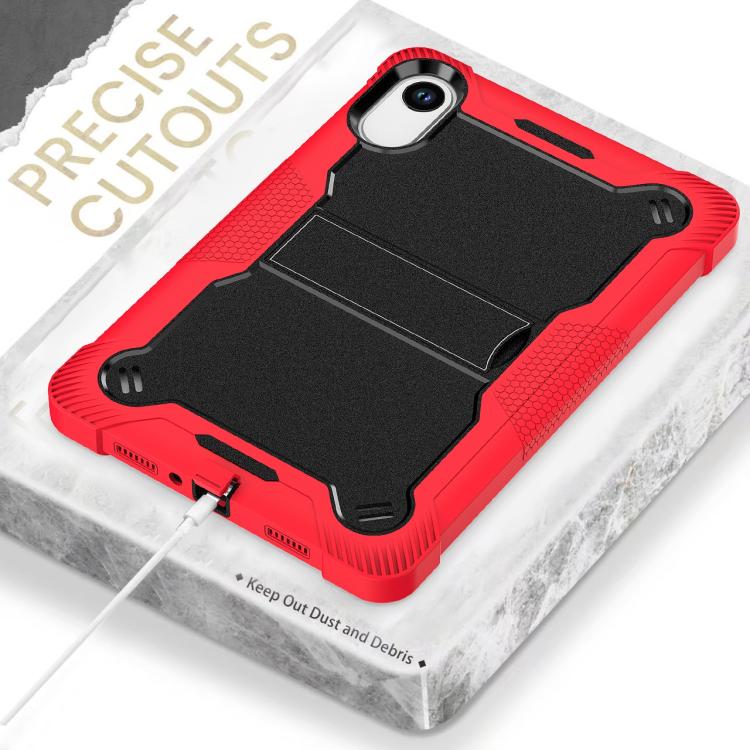 Funda híbrida de silicona a prueba de golpes para Xiaomi Redmi Pad 2 con soporte (negro y rojo)