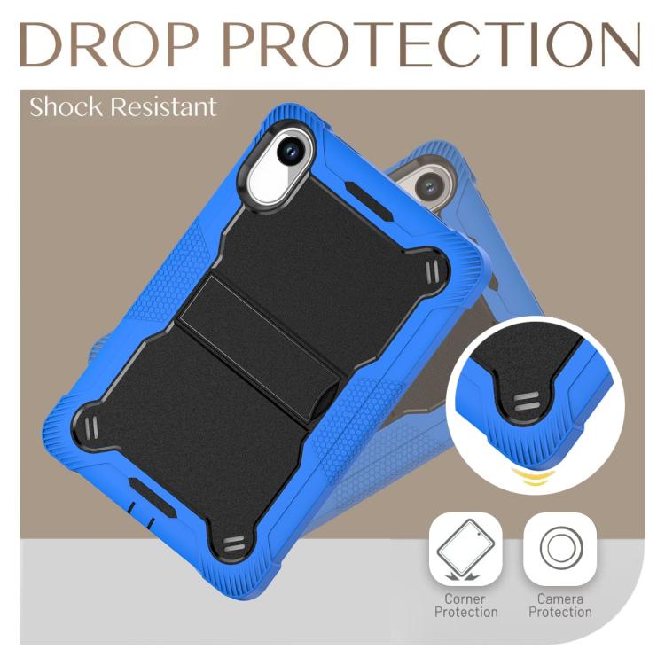 Funda híbrida de silicona a prueba de golpes para Xiaomi Redmi Pad 2 con soporte (negro y azul oscuro)