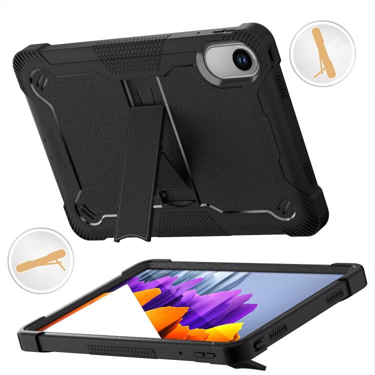 Funda híbrida de silicona a prueba de golpes para Xiaomi Redmi Pad 2 con soporte (negra)
