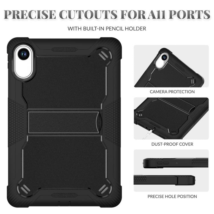 Funda híbrida de silicona a prueba de golpes para Xiaomi Redmi Pad 2 con soporte (negra)