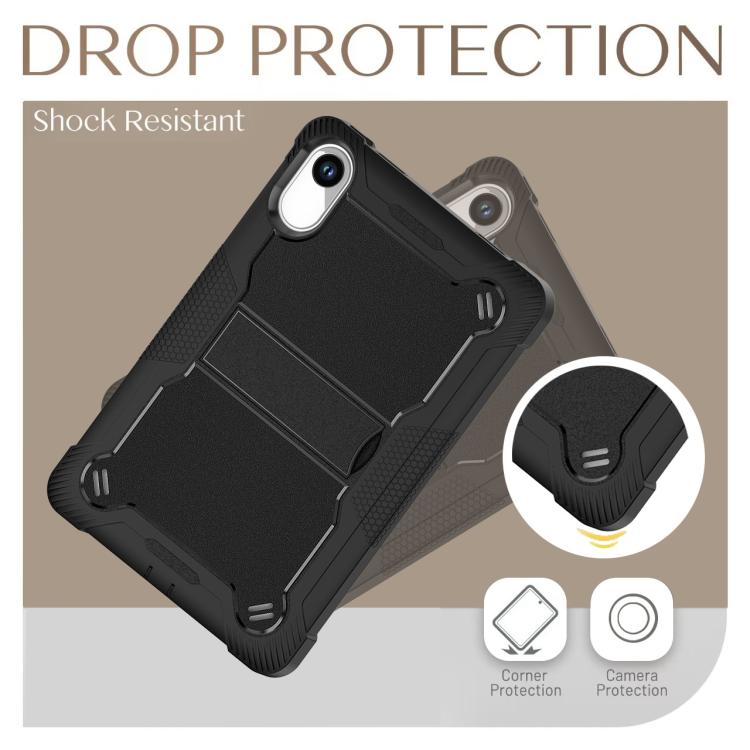 Funda híbrida de silicona a prueba de golpes para Xiaomi Redmi Pad 2 con soporte (negra)