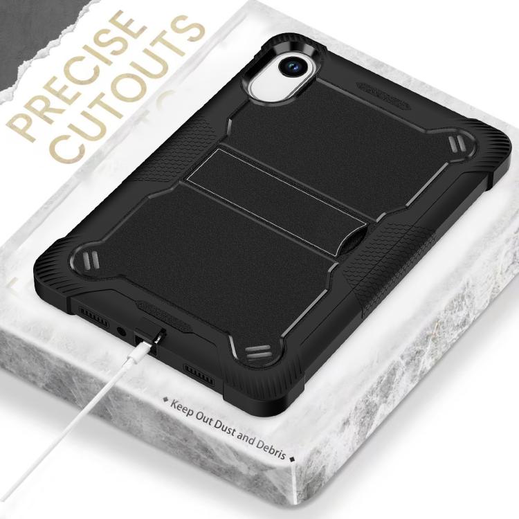 Funda híbrida de silicona a prueba de golpes para Xiaomi Redmi Pad 2 con soporte (negra)