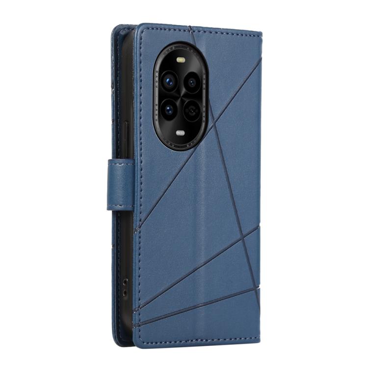 Funda para Teléfono Huawei Nova 13 Pro Cuero Genuino PU con Líneas en Relieve (Azul)